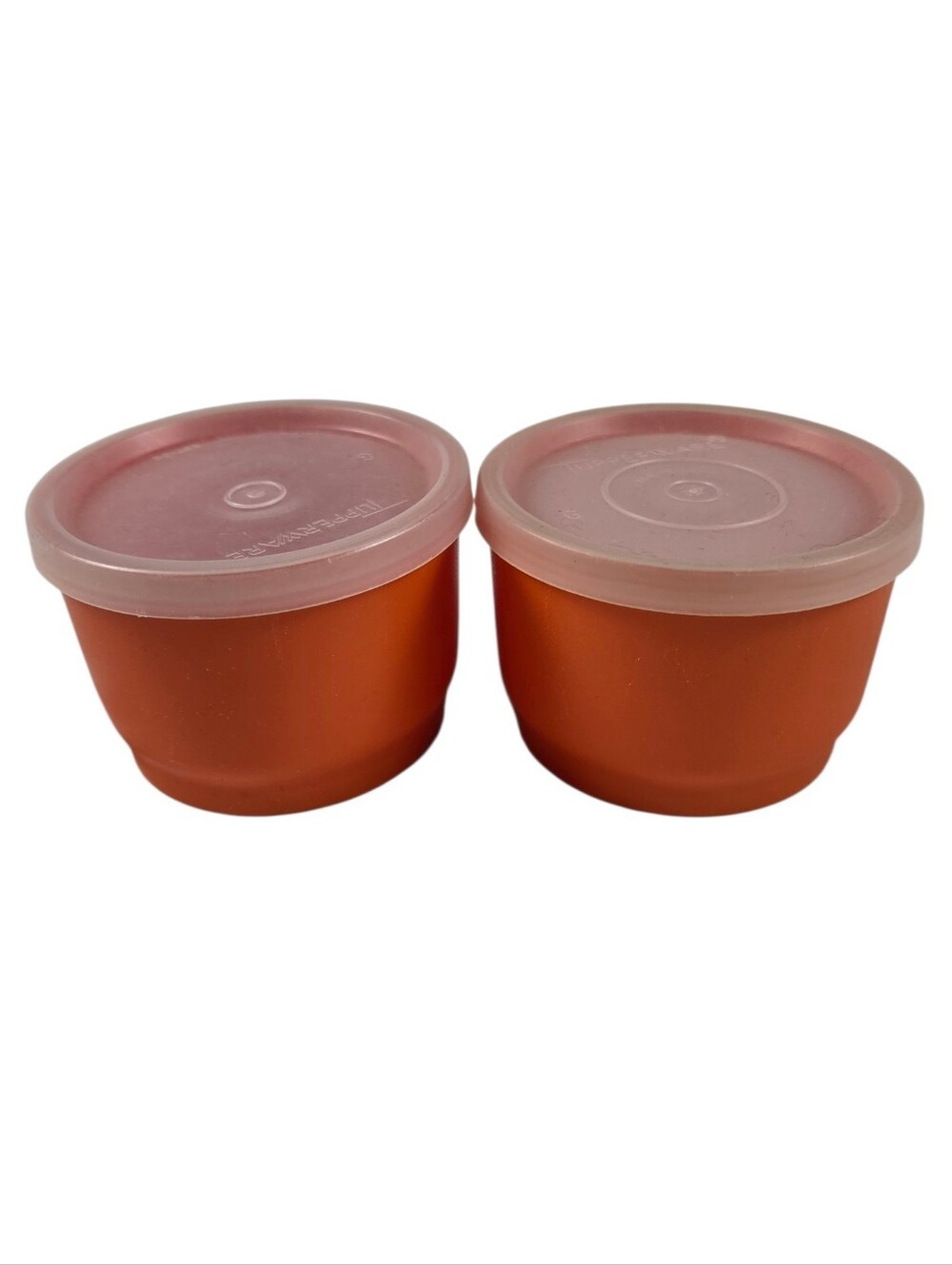 Vintage Tupperware Orange Snack Cups with Lids